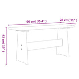 vidaXL Dining Table with Bench REINE Solid Pine Wood White