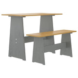 vidaXL Dining Table with Bench REINE Solid Pine Wood White