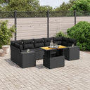 vidaXL 8-Piece Lounge Set with Cushions Poly Rattan Black