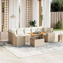 vidaXL 8-Piece Lounge Set with Cushions Poly Rattan Black