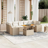 vidaXL 8-Piece Lounge Set with Cushions Poly Rattan Black