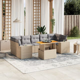vidaXL 8-Piece Lounge Set with Cushions Poly Rattan Black