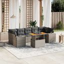 vidaXL 8-Piece Lounge Set with Cushions Poly Rattan Black