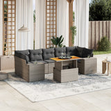 vidaXL 8-Piece Lounge Set with Cushions Poly Rattan Black