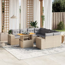 vidaXL 9-piece Poly Rattan Lounge Set with Cushions Black