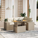 vidaXL 5-Piece Lounge Set with Cushions Poly Rattan Black