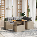 vidaXL 5-Piece Lounge Set with Cushions Poly Rattan Black