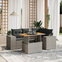 vidaXL 5-Piece Lounge Set with Cushions Poly Rattan Black