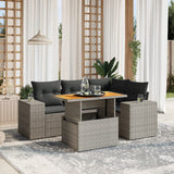 vidaXL 5-Piece Lounge Set with Cushions Poly Rattan Black