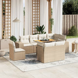 vidaXL 9-delige Loungeset met kussens poly rattan zwart