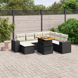 vidaXL 8-Piece Poly Rattan Lounge Set with Cushions Black