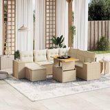 vidaXL 8-Piece Poly Rattan Lounge Set with Cushions Black