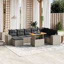 vidaXL 9-delige Loungeset met kussens poly rattan zwart