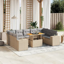 vidaXL 10-Piece Lounge Set with Cushions Poly Rattan Black