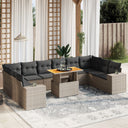 vidaXL 11-delige Loungeset met kussens poly rattan zwart