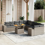 vidaXL 11-delige Loungeset met kussens poly rattan zwart