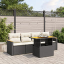 vidaXL 5-piece Lounge Set with Cushions Poly Rattan Black