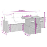 vidaXL 5-piece Lounge Set with Cushions Poly Rattan Black