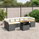 vidaXL 8-Piece Poly Rattan Lounge Set with Cushions Black