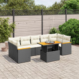 vidaXL 8-Piece Poly Rattan Lounge Set with Cushions Black