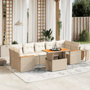 vidaXL 8-Piece Poly Rattan Lounge Set with Cushions Black