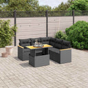 vidaXL 6-Piece Lounge Set with Cushions Poly Rattan Black
