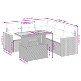 vidaXL 6-Piece Lounge Set with Cushions Poly Rattan Black