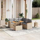 vidaXL 6-Piece Lounge Set with Cushions Poly Rattan Black