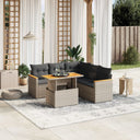 vidaXL 6-Piece Lounge Set with Cushions Poly Rattan Black