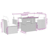 vidaXL 6-Piece Lounge Set with Cushions Poly Rattan Black