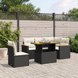 vidaXL 6-Piece Lounge Set with Cushions Poly Rattan Black