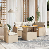 vidaXL 6-Piece Lounge Set with Cushions Poly Rattan Black