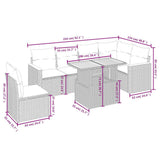 vidaXL 7-delige Loungeset met kussens poly rattan zwart