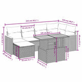 vidaXL 7-Piece Lounge Set with Cushions Poly Rattan Black
