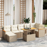 vidaXL 8-delige Loungeset met kussens poly rattan zwart