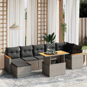 vidaXL 8-delige Loungeset met kussens poly rattan zwart