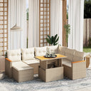 vidaXL 8-delige Loungeset met kussens poly rattan zwart