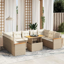 vidaXL 10-piece Lounge Set with Cushions Poly Rattan Black