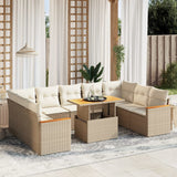 vidaXL 10-piece Lounge Set with Cushions Poly Rattan Black