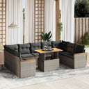 vidaXL 10-piece Lounge Set with Cushions Poly Rattan Black