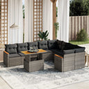 vidaXL 10-Piece Lounge Set with Cushions Poly Rattan Black