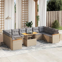 vidaXL 11-Piece Lounge Set with Cushions Poly Rattan Black