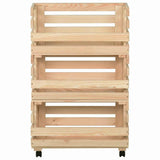 vidaXL Groentetrolley 37x30x80 cm massief grenenhout
