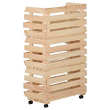 vidaXL Groentetrolley 37x30x80 cm massief grenenhout
