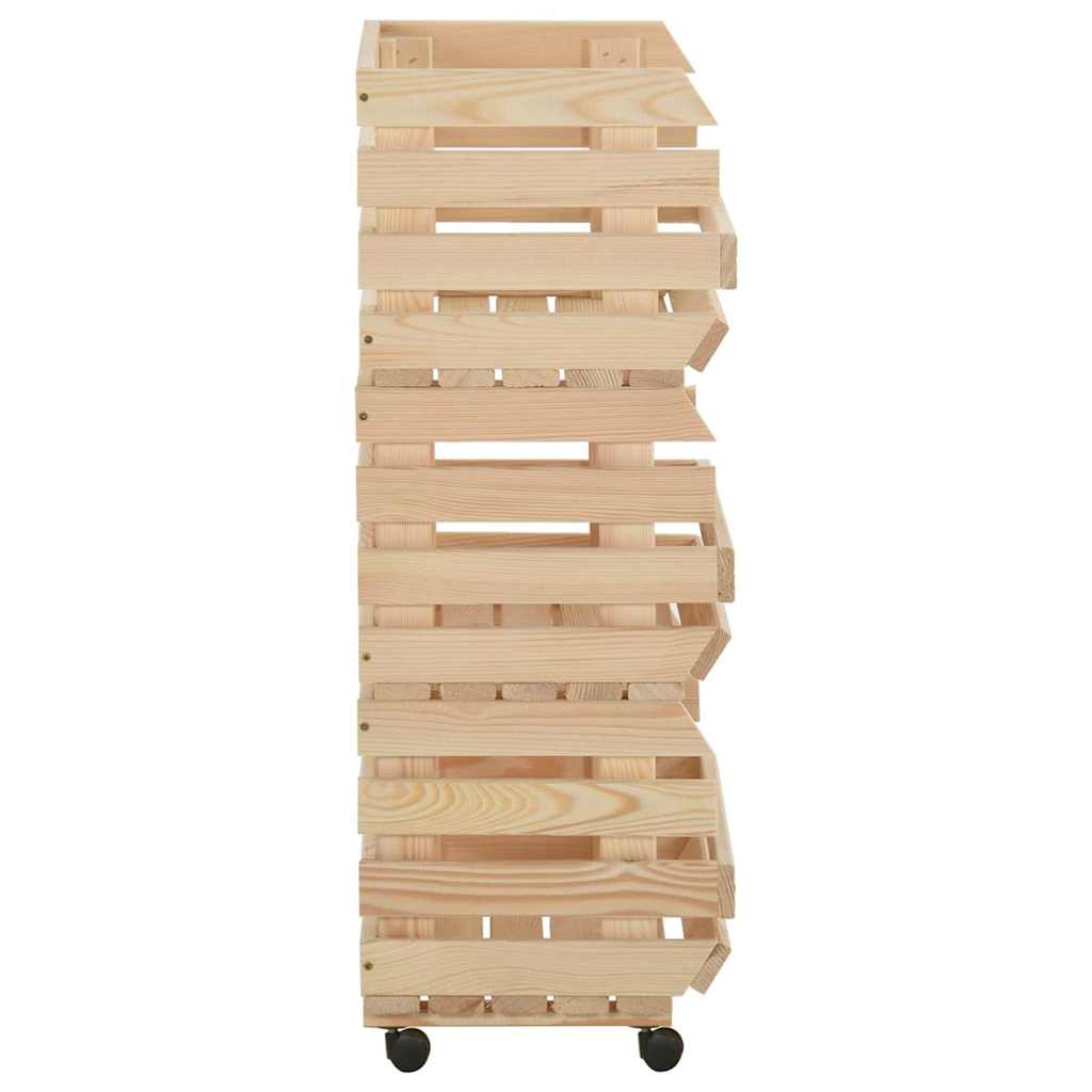vidaXL Groentetrolley 37x30x80 cm massief grenenhout
