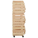 vidaXL Groentetrolley 37x30x80 cm massief grenenhout