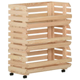 vidaXL Groentetrolley 37x30x80 cm massief grenenhout