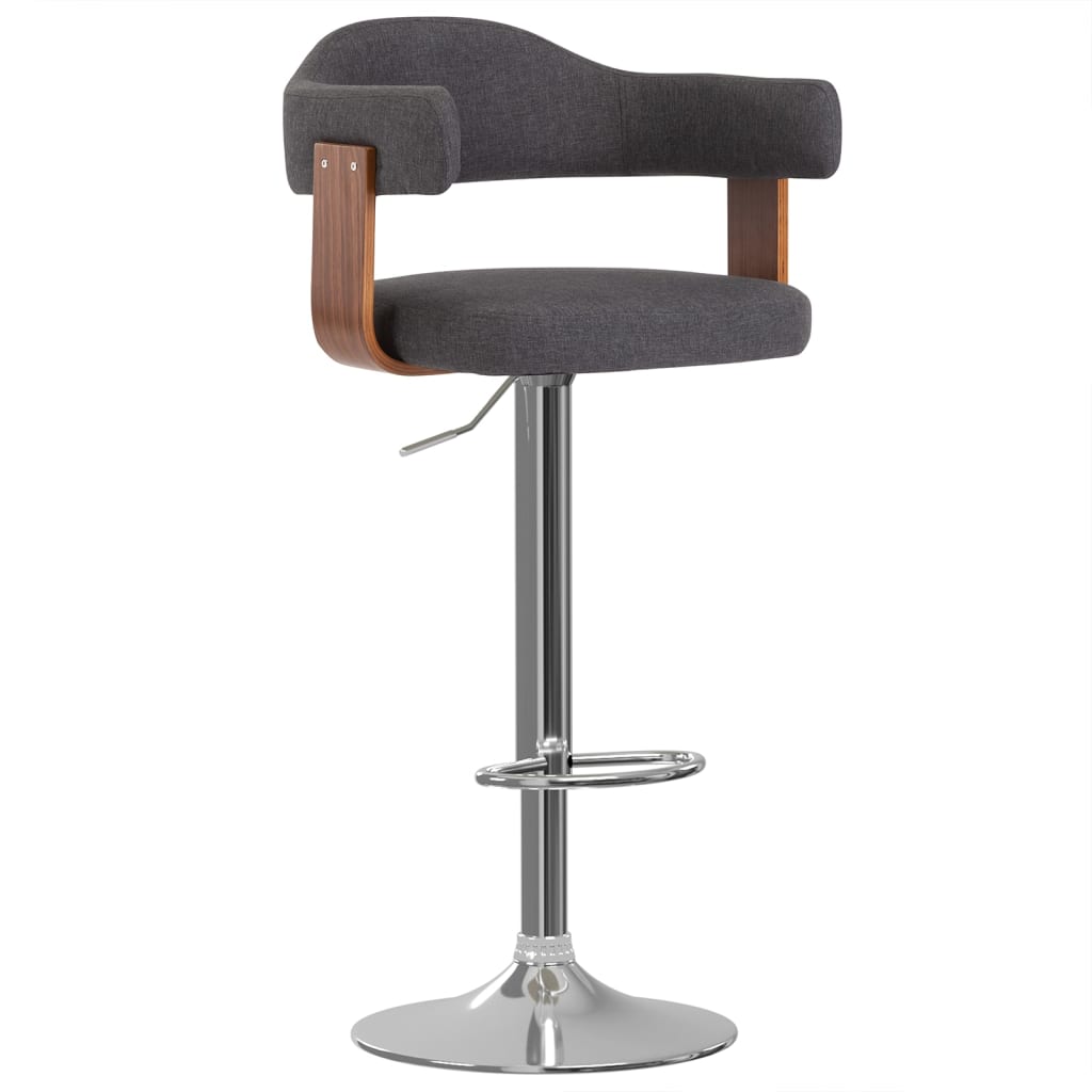 vidaXL Barkrukken 2 st gebogen hout en stof taupe