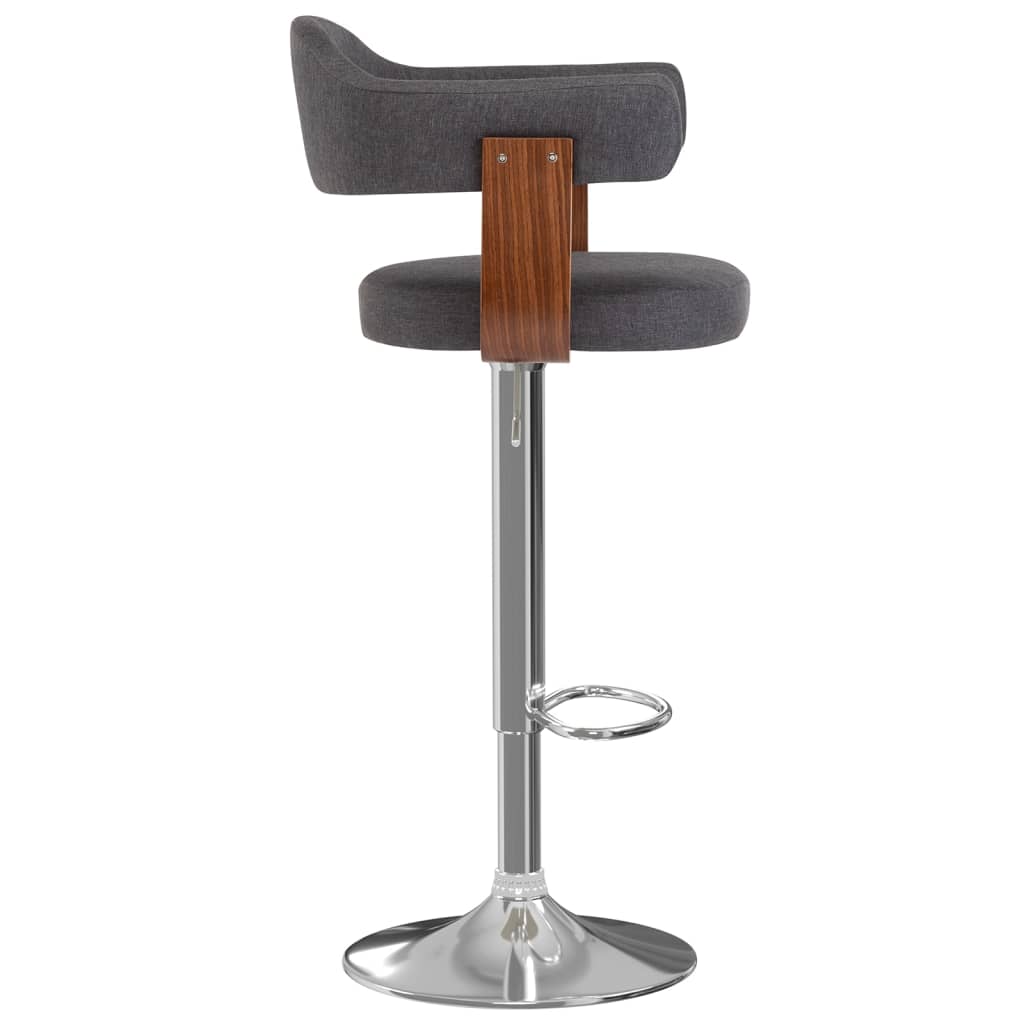 vidaXL Barkrukken 2 st gebogen hout en stof taupe