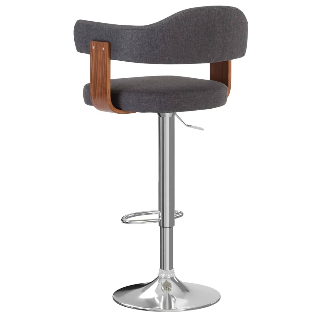 vidaXL Barkrukken 2 st gebogen hout en stof taupe